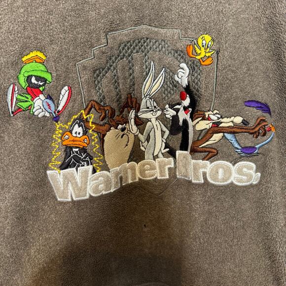 Warner Bros Looney Tunes Hoodie Embroidered Oversized Vintage 90s - Picture 4 of 8